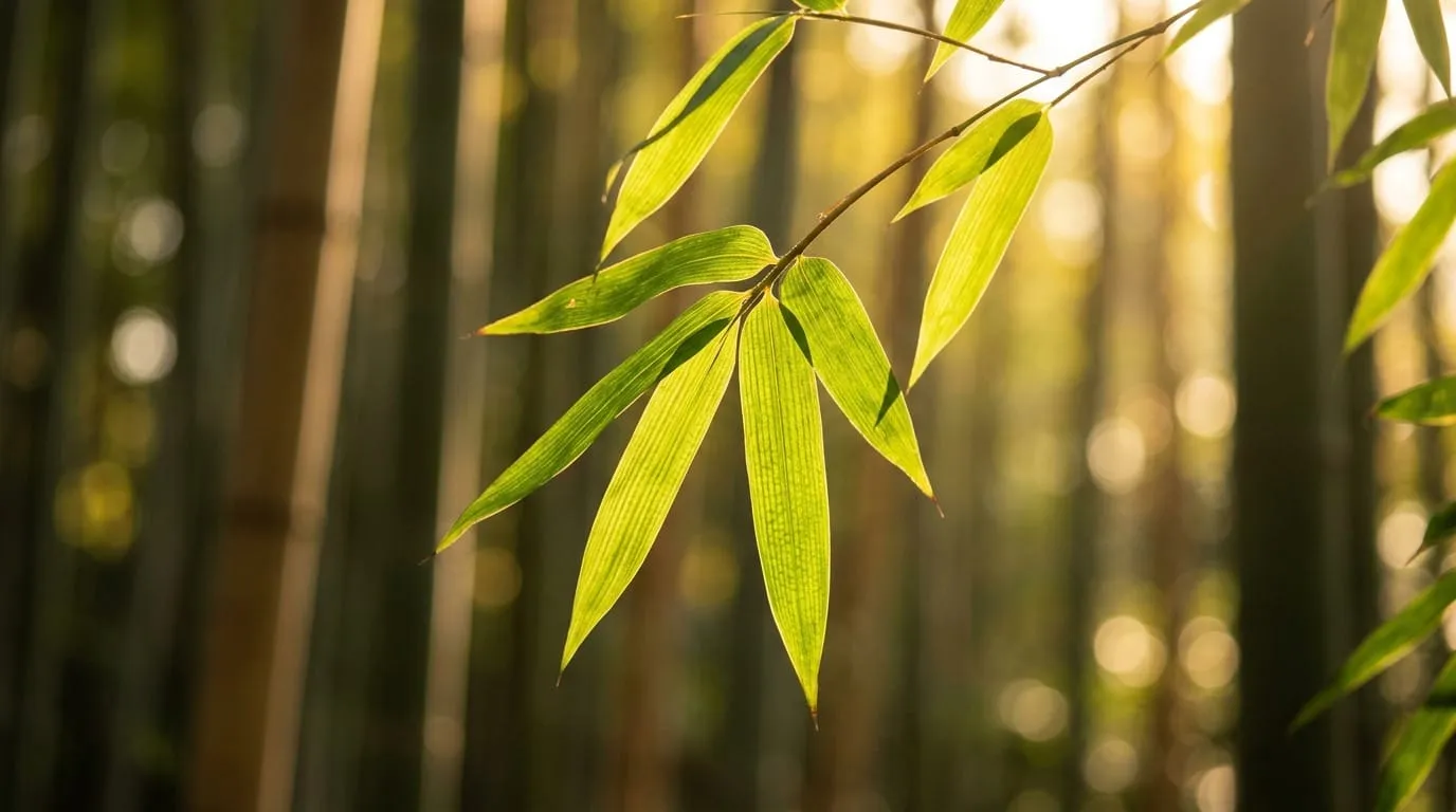 Bamboe-bladeren detail — uit eigen plantage