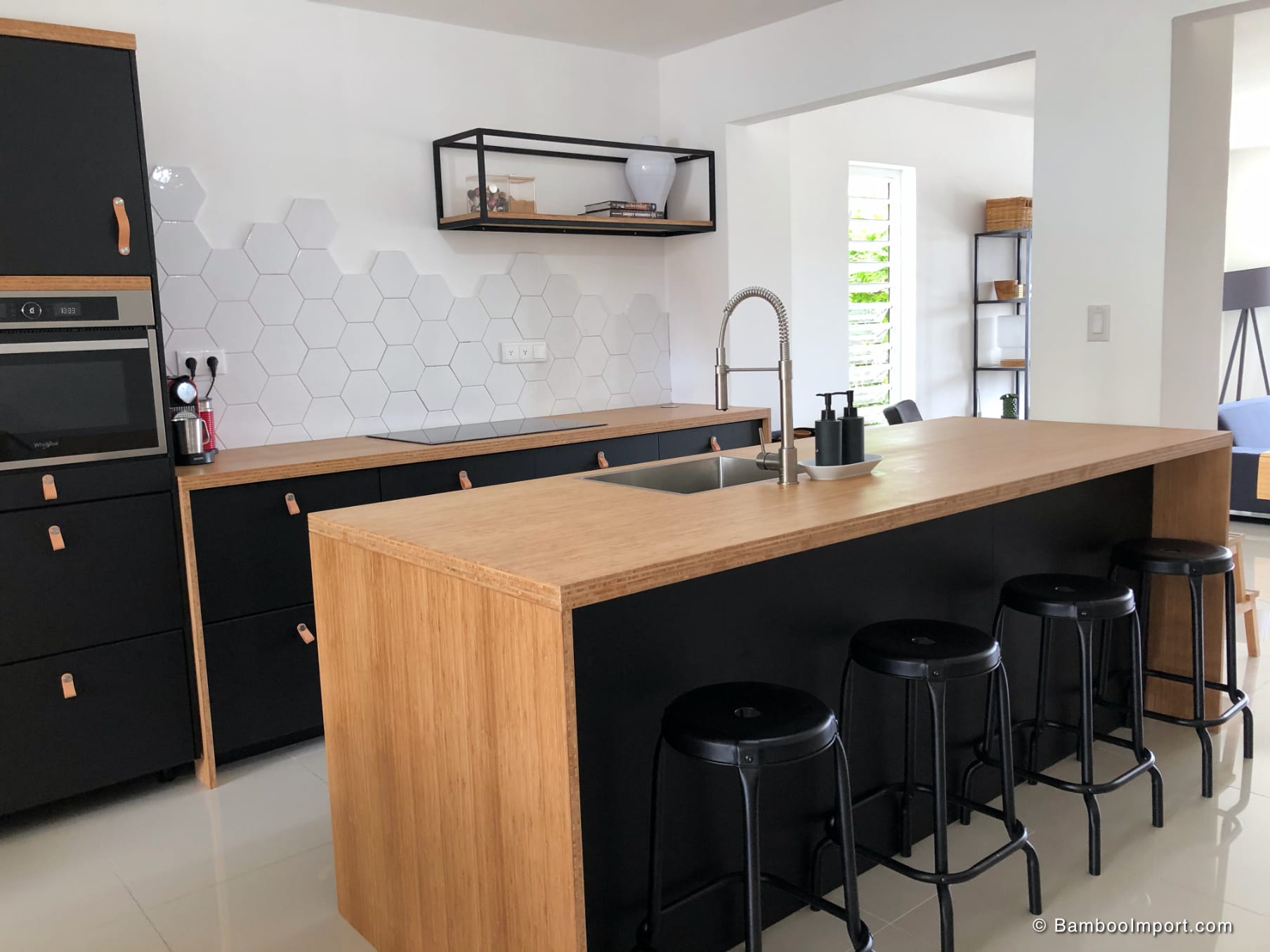 Massieve bamboe plaat — Bar & zitplaatsen